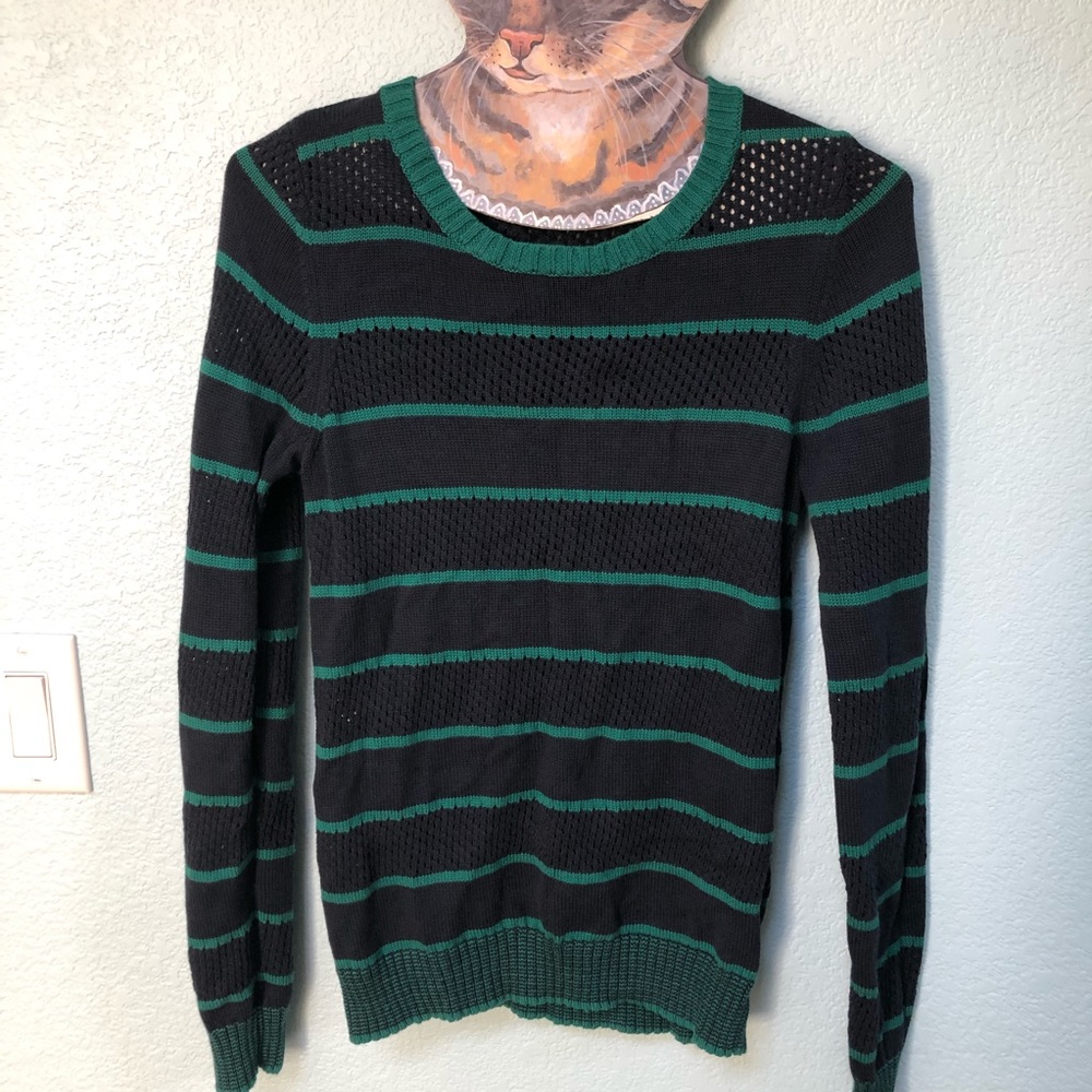 Nordstrom BP Navy & Green Striped Sweater